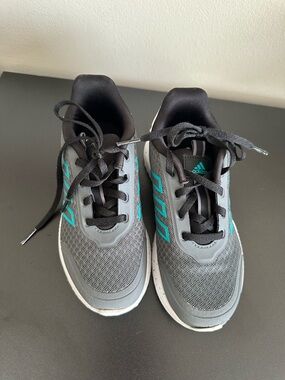 Adidas Kids Gray and Teal Sneakers - New